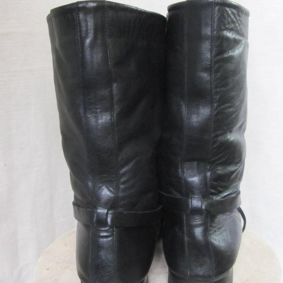 GUCCI Men\'s Black Leather Boots Horsebit Fury Lining Size 9/10 EU42 ITALY main image 5